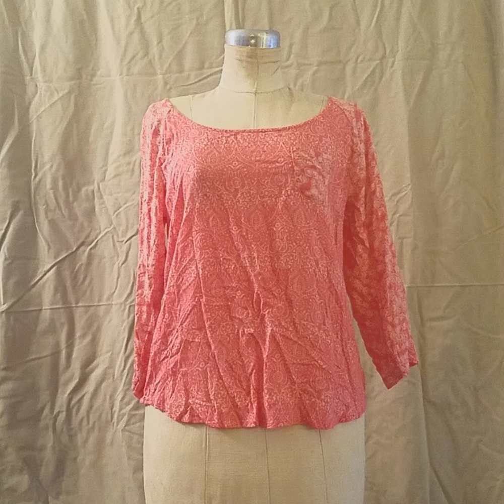 Lucky Brand XS Coral Blouse